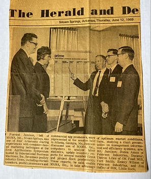 A yellowed page of The Herald and De from Siloam Springs.